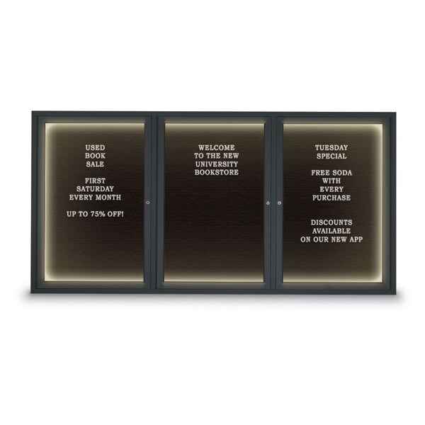 Indoor Enclosed Combo Board, 42"x32", Black Frame/Burgundy & Pearl